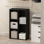 Reed Closet Organizers and Storage, 5-Cube Reversible Closet Shelves, Closet Organization Shelf, 9.4 x 19.5 x 31.5, for Bedroom, Closet, Blackwood