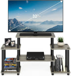 Turn-N-Tube No Tools Entertainment Center, Round Square Corner, French Oak Grey/Black
