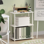 Turn-N-Tube Storage Shelves, 3-Tier Book Shelf, Corner Shelf, Toolless Open Shelves, for Organization and Storage, Living Room, Garage, Home Office, White