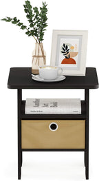 ANDREY Square Side Table, End Table, Night Stand, Dark Espresso