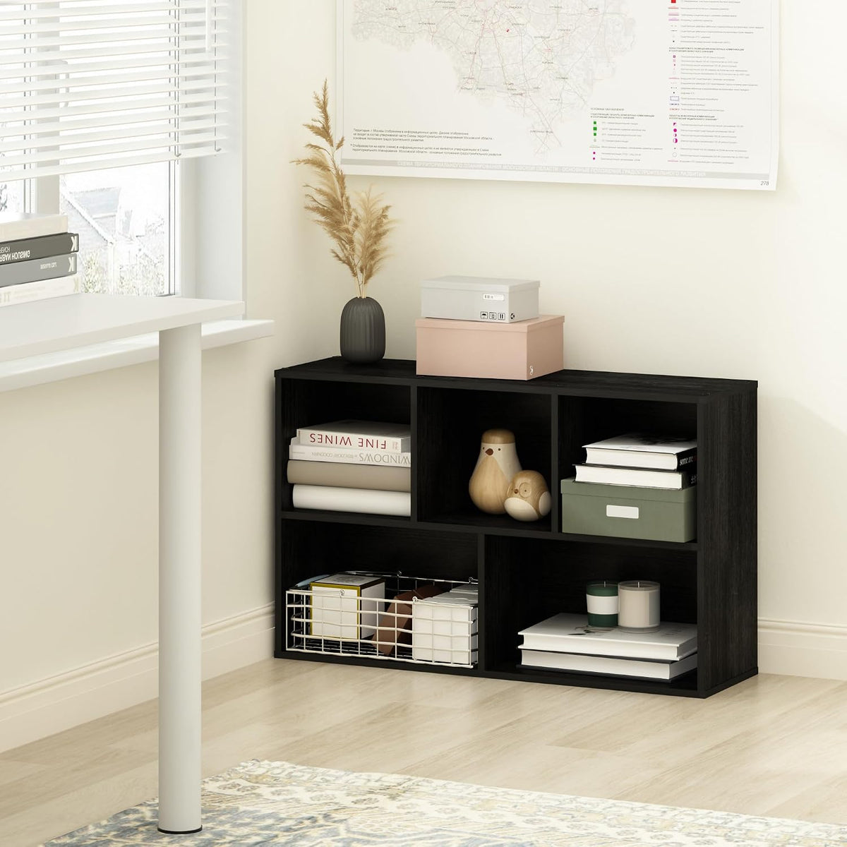 Luder 5-Cube No Tool Assembly Open Shelf, Blackwood