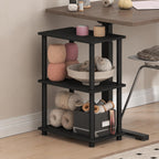 Turn-N-Tube Toolless Assembly 3-Tier Black Book Shelf, Corner Shelf, Open Shelves, for Organization and Storage, Living Room, Garage, Home Office, Black Espresso