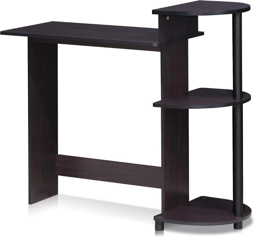 Compact Desk, 28.5" Wide Gaming Desk with Shelves, Computer Desk with Book Shelf, Office Desk for Home Office, Study Room, Dorm, Bedroom, Espresso