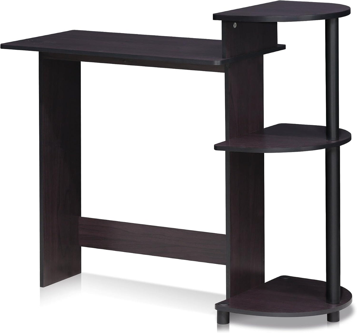 Compact Desk, 28.5" Wide Gaming Desk with Shelves, Computer Desk with Book Shelf, Office Desk for Home Office, Study Room, Dorm, Bedroom, Espresso