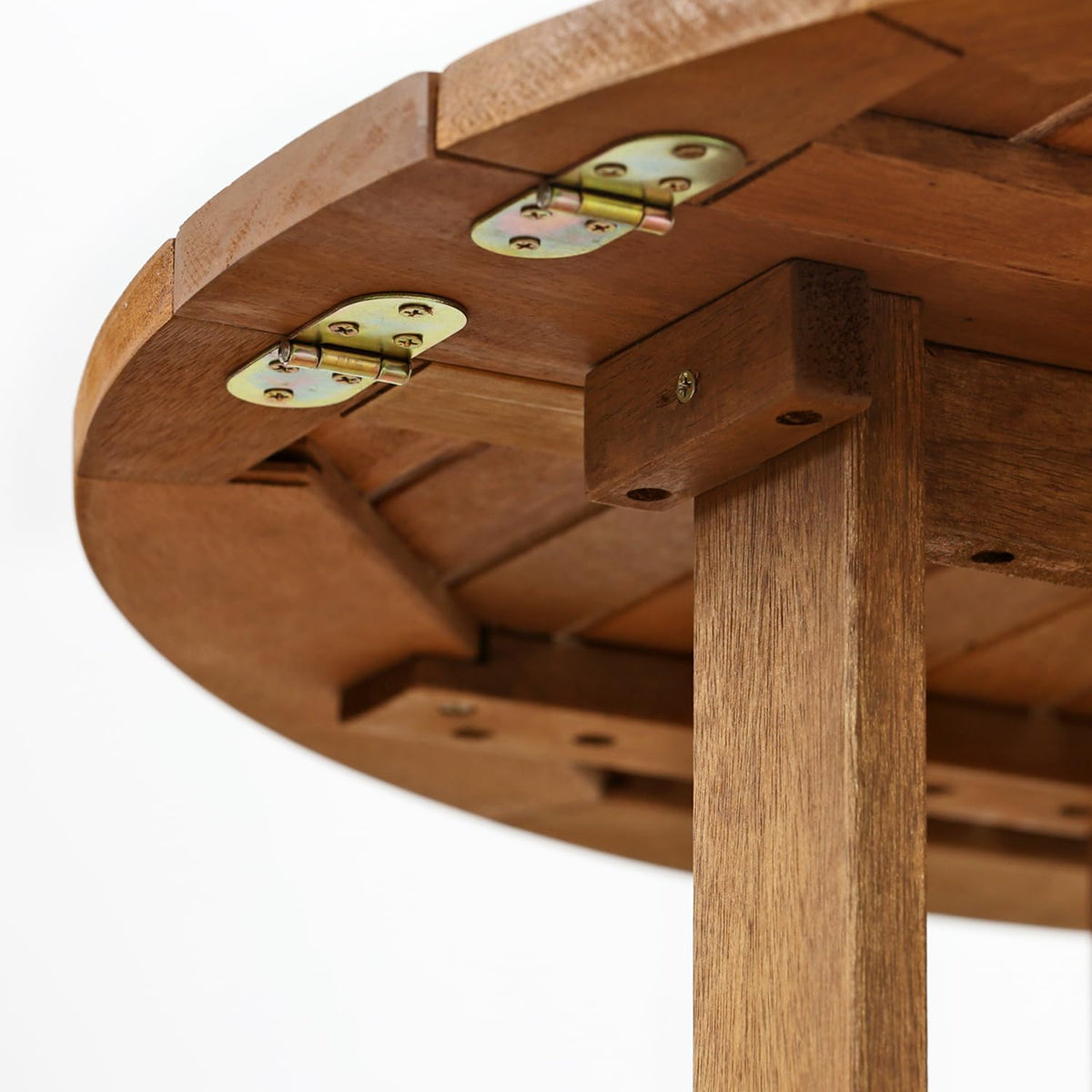 TIOMAN Outdoor Gateleg Round Patio Table, Natural