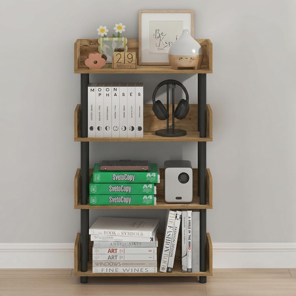 Turn-N-Tube Book Shelf, 4-Tier Bookshelf, Bookcases, Flagstaff Oak