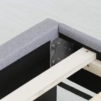 Laval Button Double Row Nail Head Bed Frame, Queen Size, Glacier
