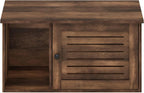 PELI Farmhouse Style Cat Litter Box Enclosure, Rustic Brown