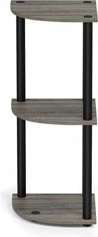 TURN-N-TUBE Corner Shelf, 3-Tier Corner Bookshelf, Display Storage Shelves with Open Shelves, for Organization and Storage, Living Room, Home Office, Garage, French Oak