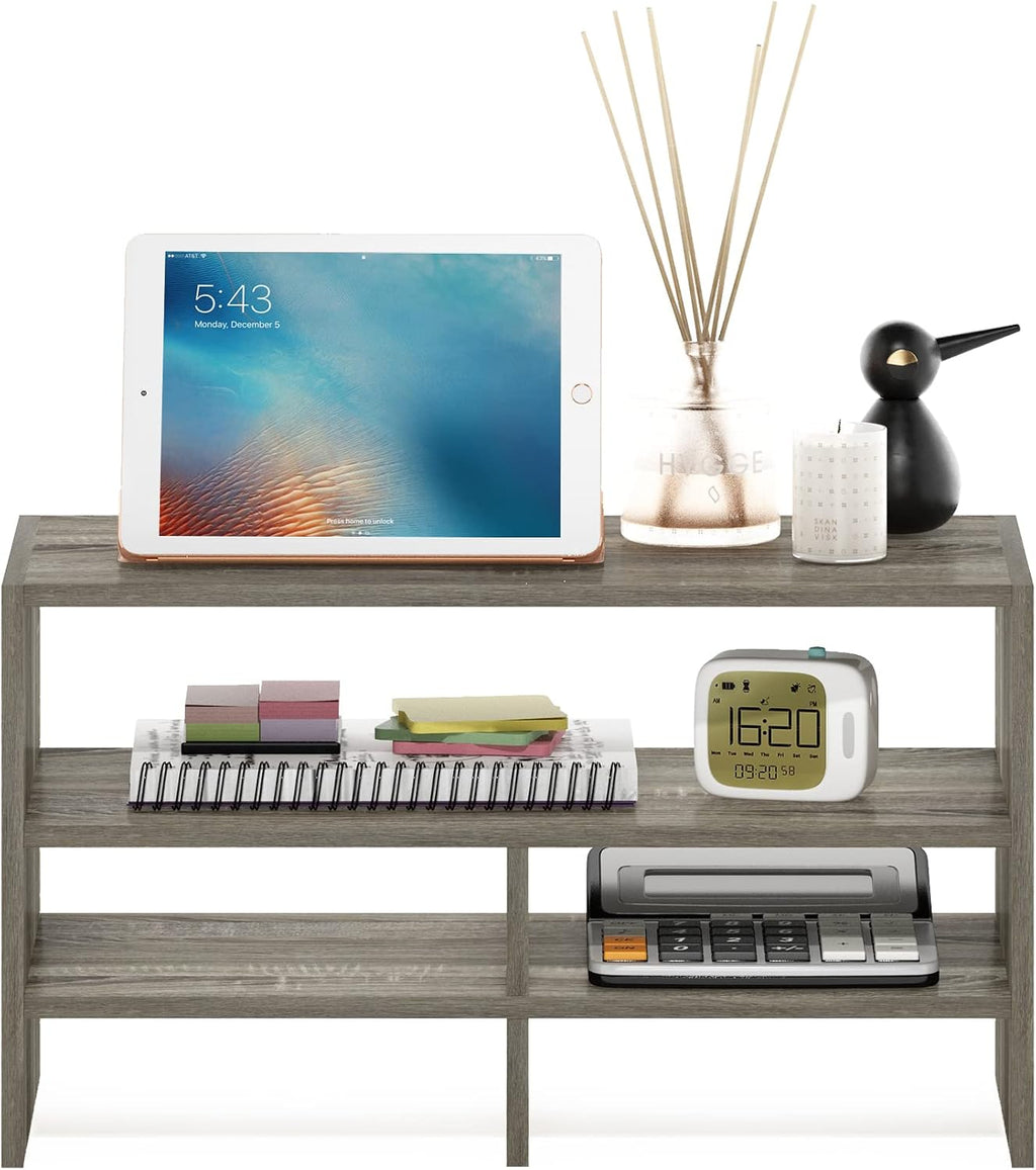 Hermite Desk Top Organizing Shelf Bookcase, French Oak