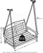 TIOMAN Hardwood 2-Seater Porch Swing with Chains, Natural