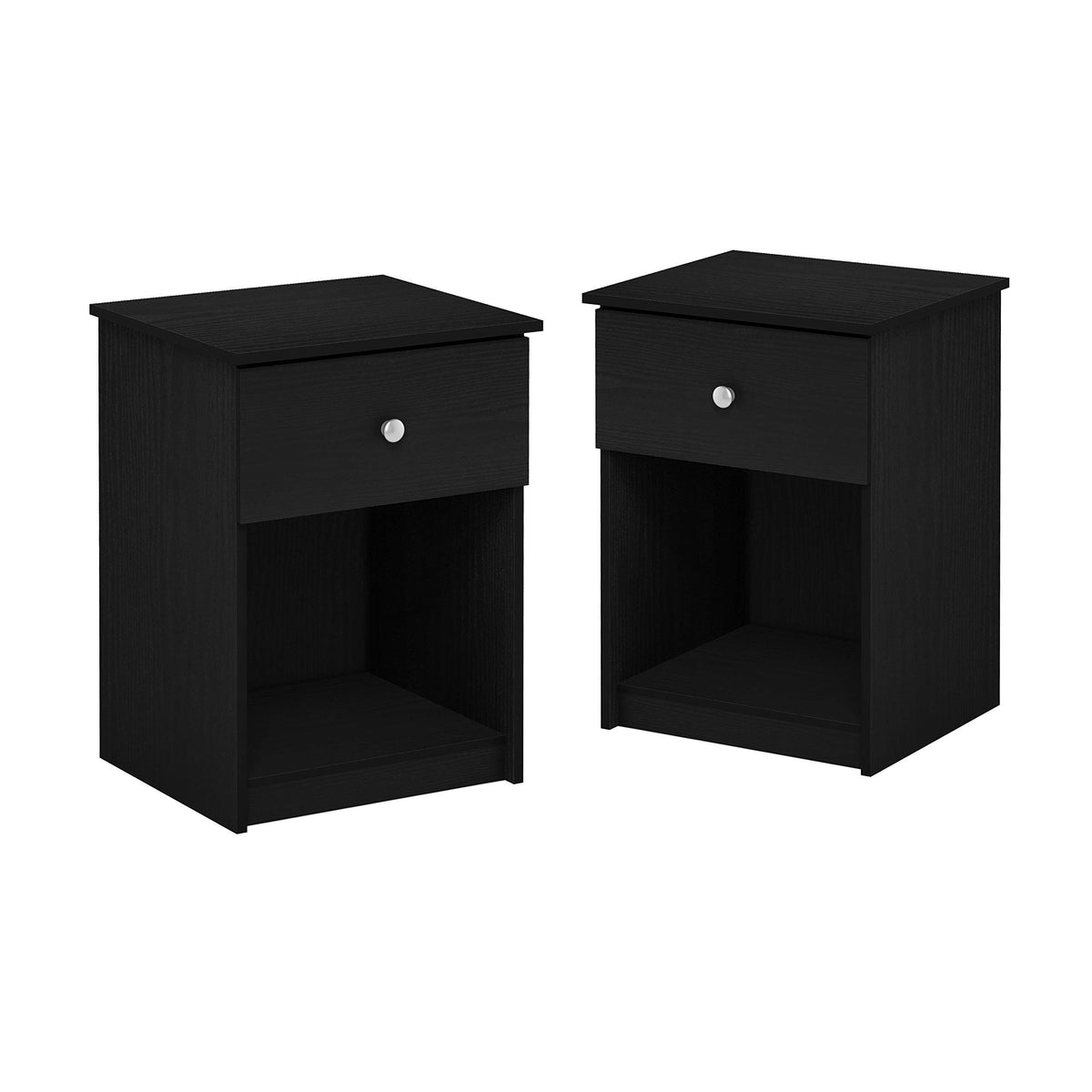 Tidur Set of 2 Modern Night Stand, Nightstand, Solid White