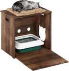Peli Small Cat Litter Box Enclosure with Single Door, Rustic Brown