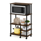 Turn-N-Tube 4-Tier Toolless Kitchen Storage Shelf Cart, Americano/Black