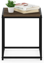 Camnus Side Table, Metal Frame Modern End Table, Brown Walnut