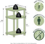 Turn-N-Tube Toolless 3-Tier Side Table Set of 2, Grey Oak
