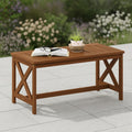 Outdoor Patio Table with X Leg, Natural
