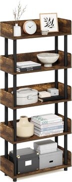 Turn-N-Tube Book Shelf, 5-Tier Bookshelf, Bookcases, Walnut