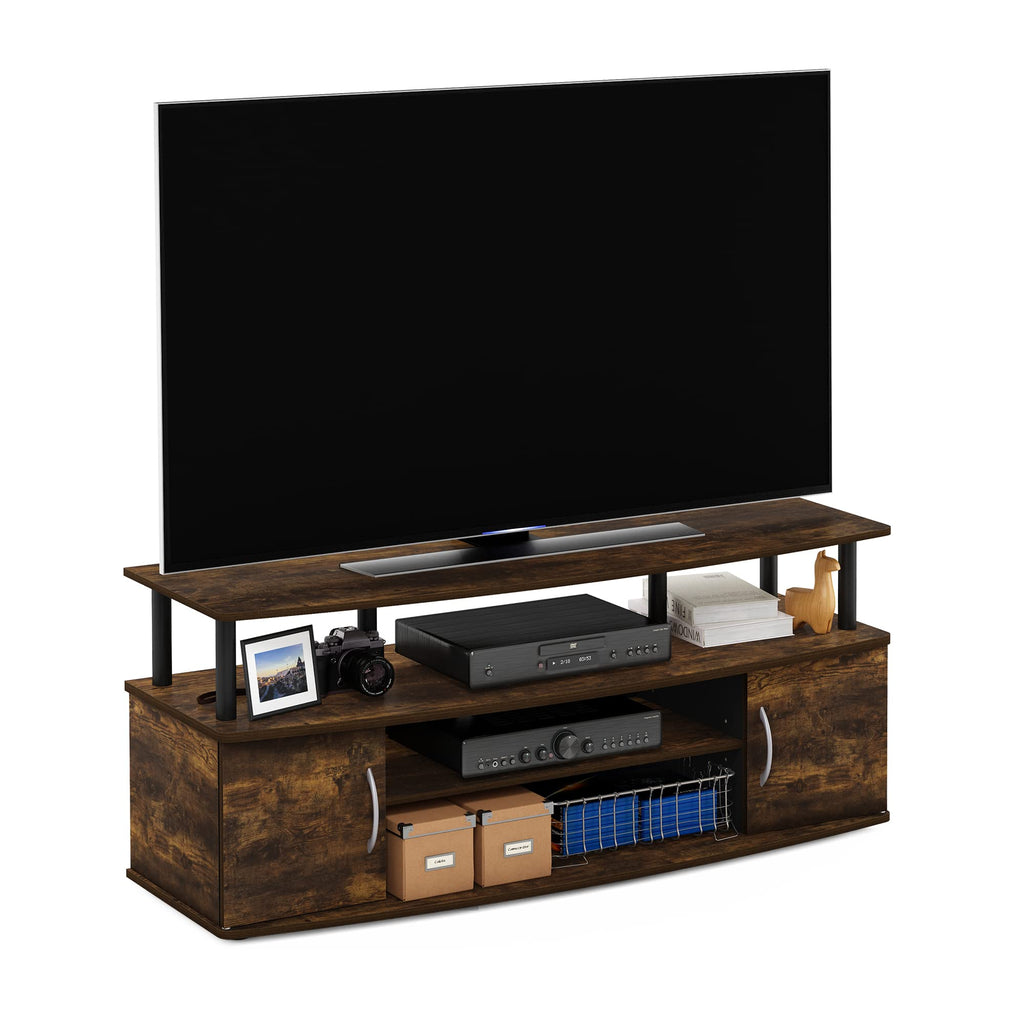 JAYA Large Entertainment Stand for TV Up to 55 Inch, French Oak Grey/Black