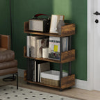 Turn-N-Tube 4-Tier Oak Storage Shelves with Side Panels, Book Shelf, Display Shelf, for Organization and Storage, Living Room, Home Office, Brown Oak