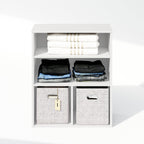 Reed Closet Organizers and Storage, 3-Tier Closet Organizer, Open Shelf Closet Storage, for Wardrobe, Bedroom, Living Room, White