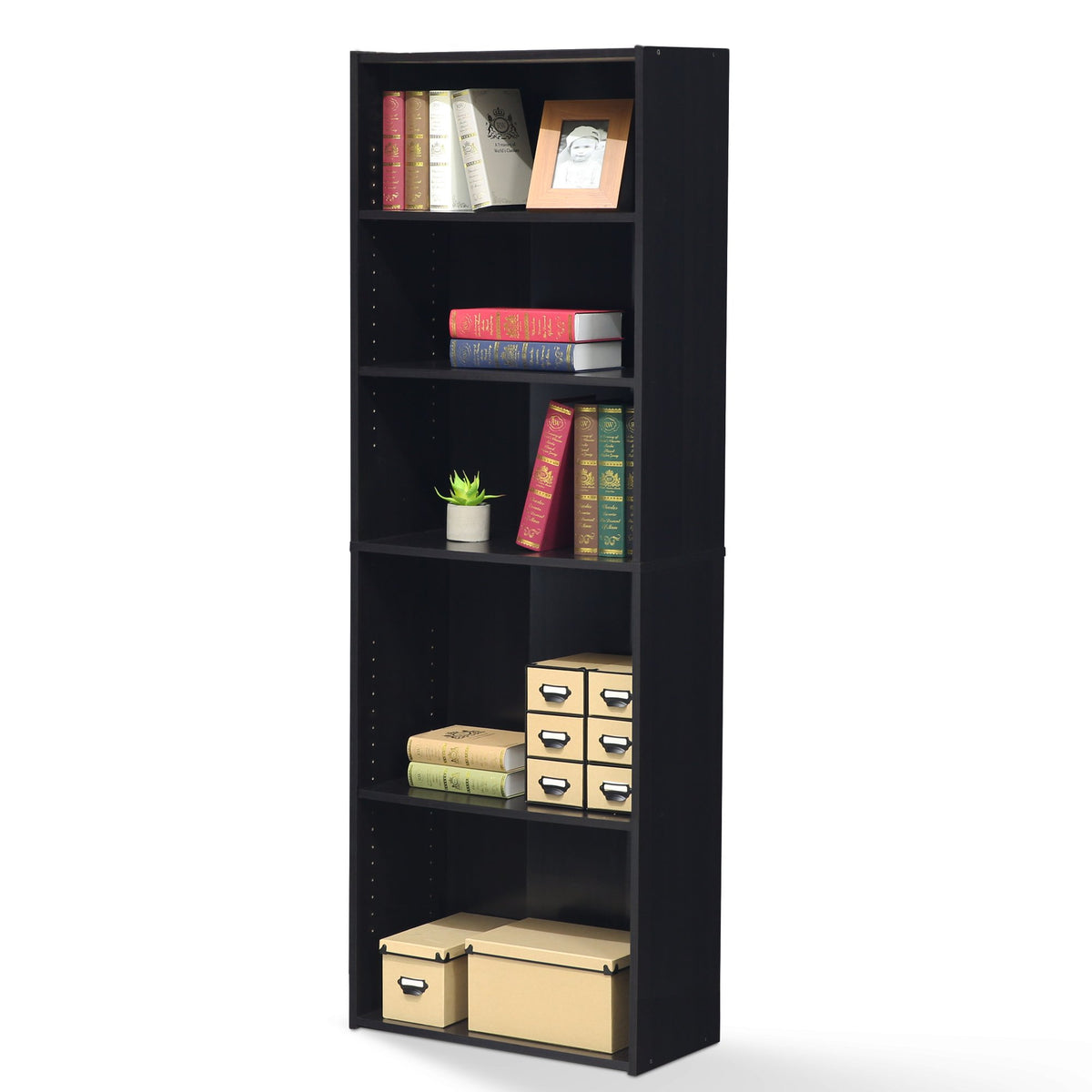 4-Tier Book Shelf, Open Shelves Bookshelf, Light Blue/White