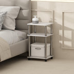JUST Set of 2 Toolless 3-Tier Night Stand, White Oak