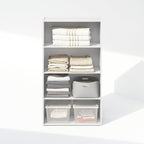 Reed Closet Organizers and Storage, 4-Tier Closet Organizer, Open Shelf Closet Storage, for Wardrobe, Bedroom, Living Room, White