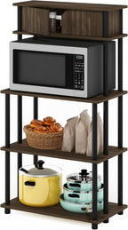Turn-N-Tube Kitchen Storage Shelf with Top Cabinet for Kitchen, Dining Room and Home Office, Columbia Walnut/Black