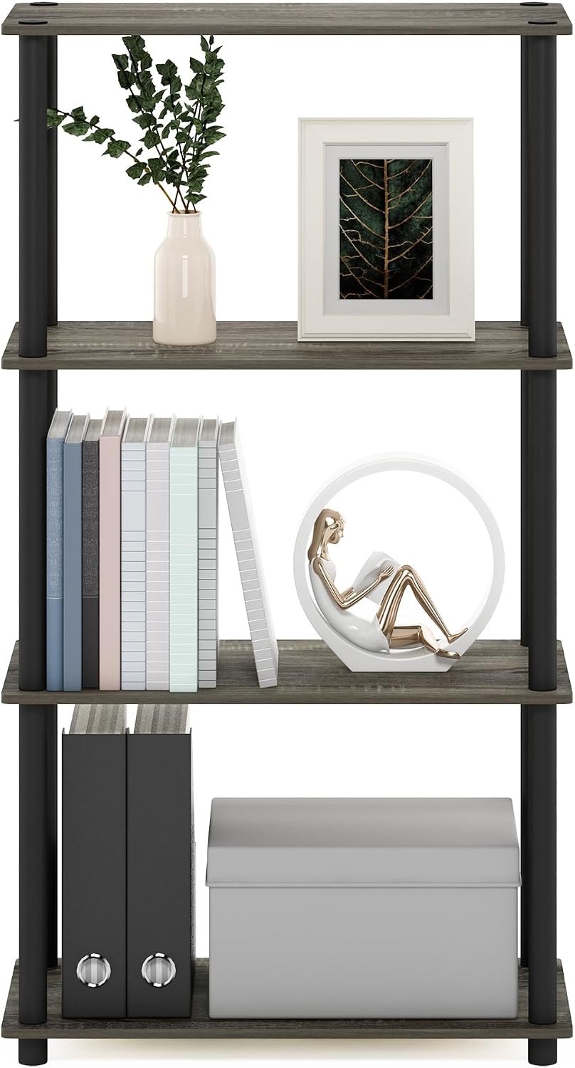 Turn-N-Tube Toolless 4-Tier Storage Shelves, French Oak