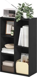 Book Shelf, 5-Cube Bookshelf, Reversible Bookcase, 9.4 x 19.5 x 31.5, Easy Assembly, for Living Room, Bedroom, Home Office, Blackwood