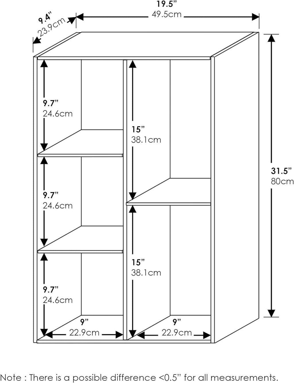 Luder 5-Cube No Tool Assembly Open Shelf, White