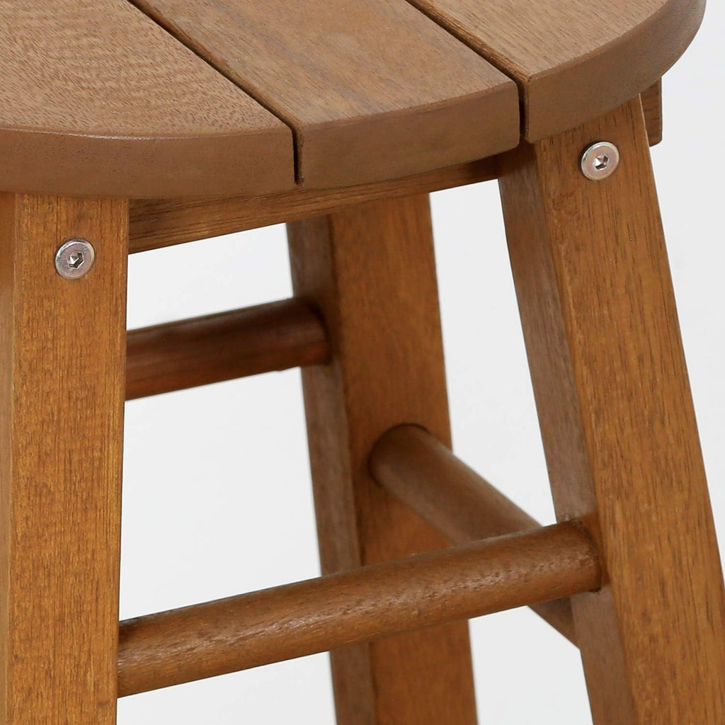 TIOMAN Set of 2 Outdoor Barstool, 23.8" Tall, Natural