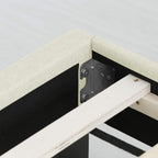 Laval Double Row Nail Head 12PC Slat Style Bed Frame, Twin, Linen
