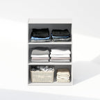 Reed Closet Organizers and Storage, 3-Tier Reversible Closet Shelves, Closet Organization Shelf, 9.7 x 23.7 x 31.5, for Bedroom, Closet, Plain White