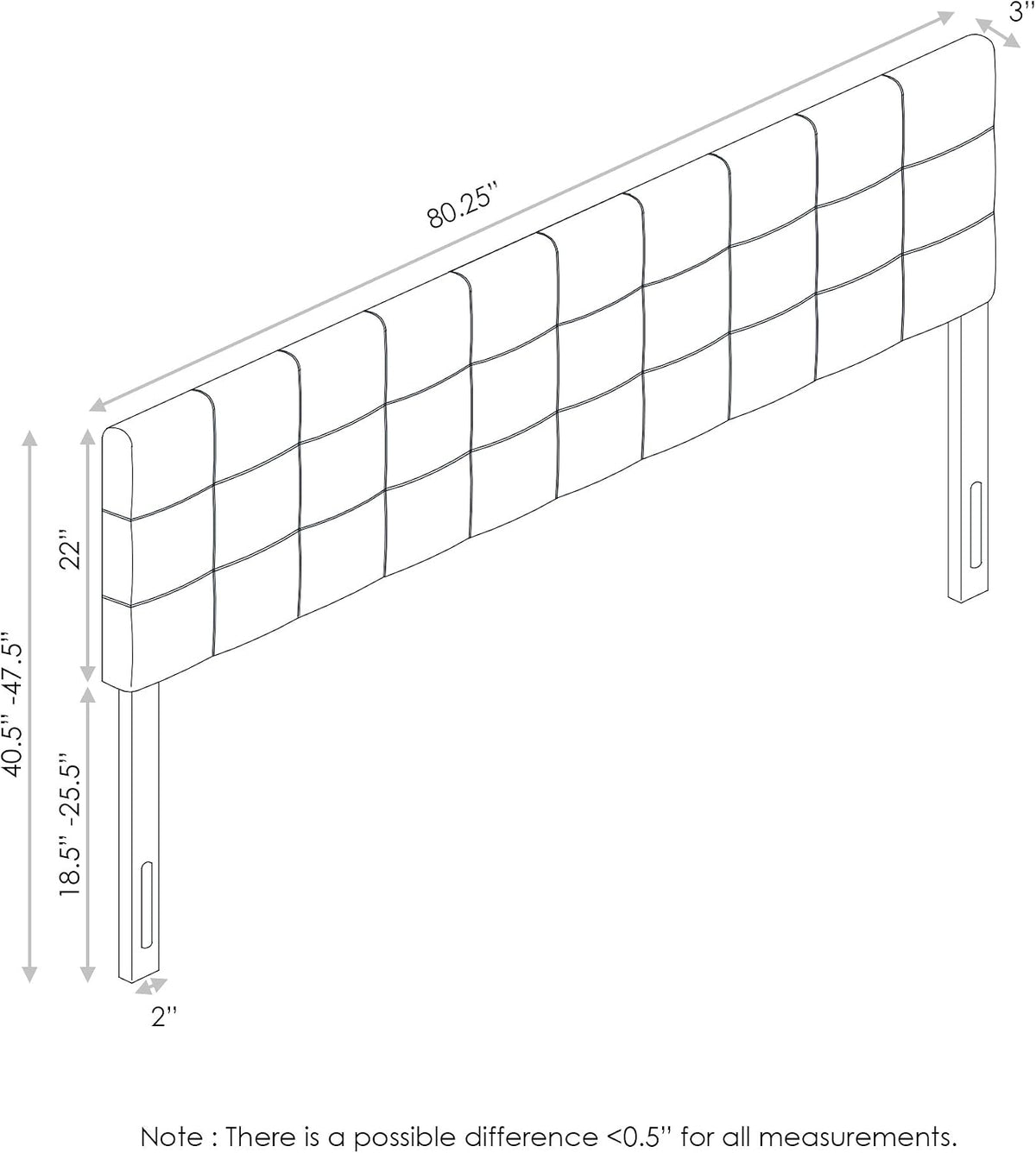 Fb17038K-Bk Headboard, King, Black