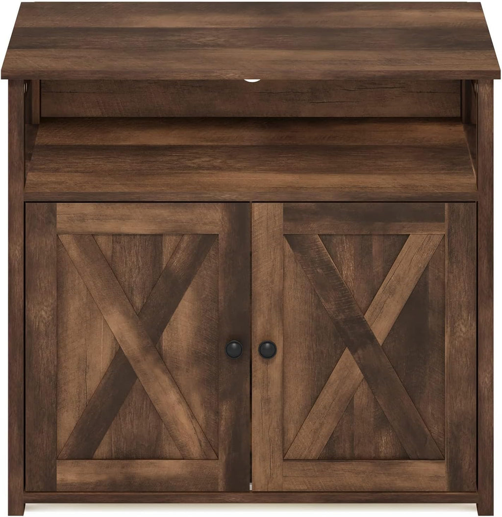 PELI Farmhouse Style Cat Litter Box Enclosure, Rustic Brown