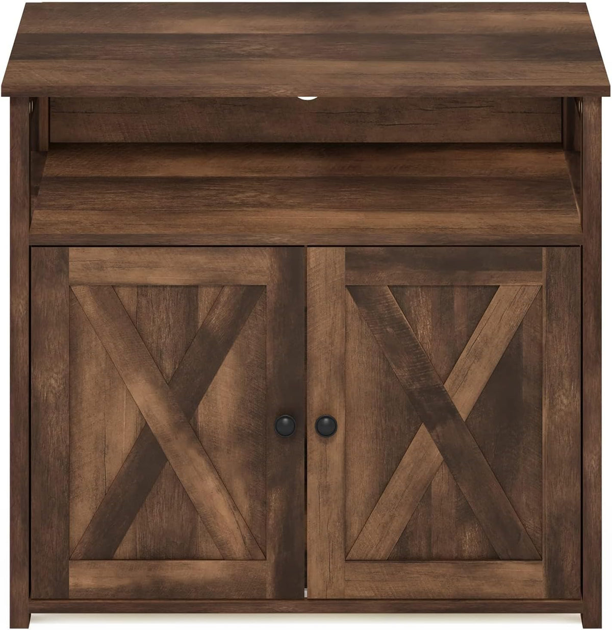 PELI Farmhouse Style Cat Litter Box Enclosure, Rustic Brown