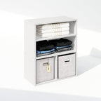 Reed Closet Organizers and Storage, 3-Tier Closet Organizer, Open Shelf Closet Storage, for Wardrobe, Bedroom, Living Room, White