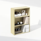 Simple Book Shelf, 3-Tier Bookshelf, Storage Shelves Bookcase, 9.7 x 23.7 x 31.5, for Living Room, Bedroom, Home Office, Steam Beech