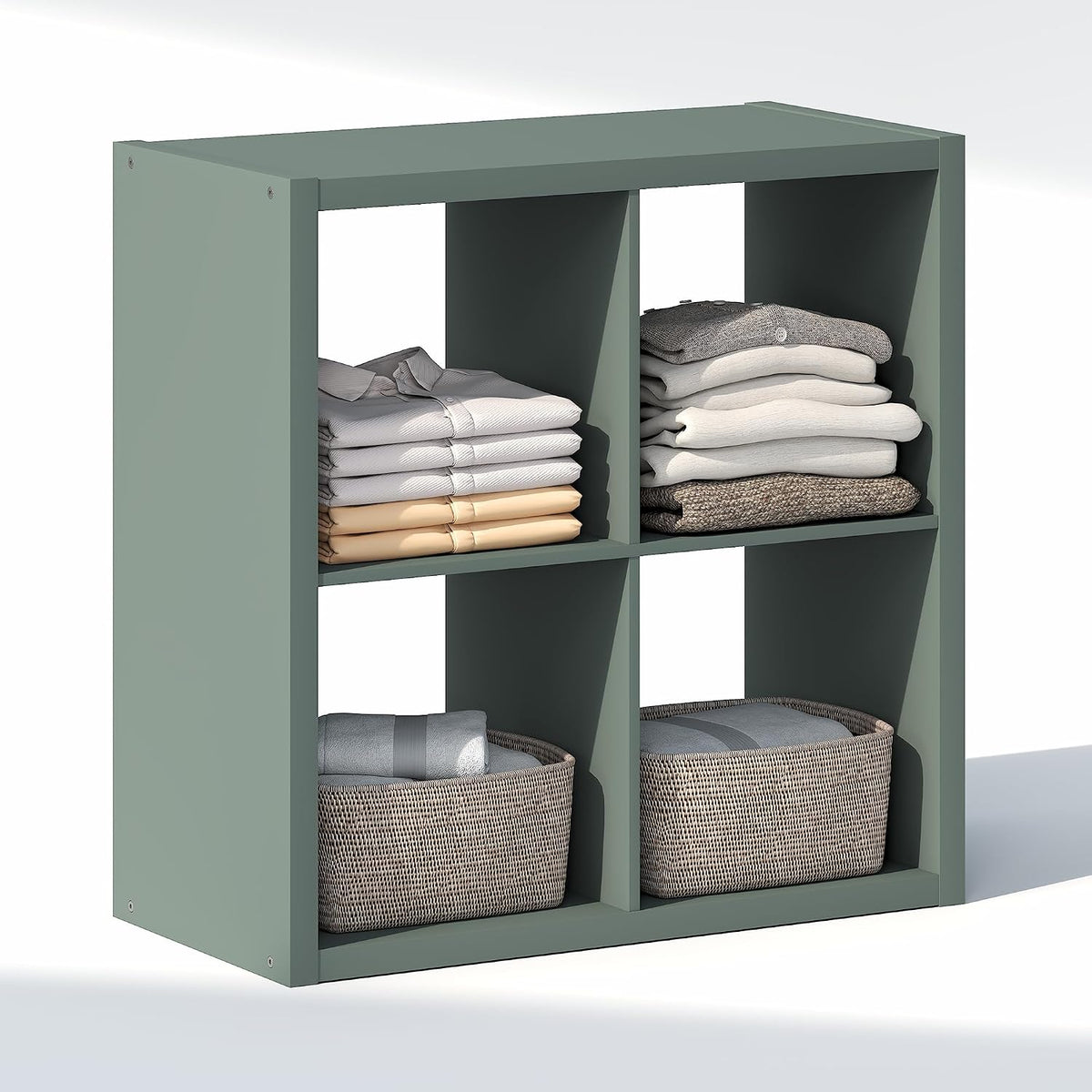 Cubic Extra Thick 4-Cube Closet Organizers and Storage, Sage Green
