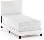 FB19821TWH Pessac PU Leather Upholstered Platform, Twin, White