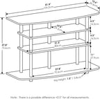 Frans Turn-N-Tube TV Stand for TV Size up to 43 Inch, 4-Tier, White Oak