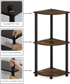 Turn-N-Tube Toolless Assembly 3-Tier Storage Shelves, Amber Pine