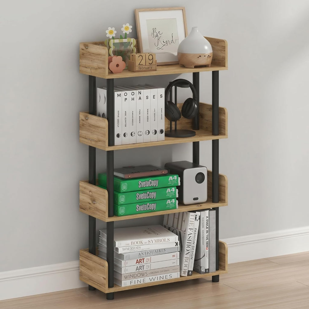 Turn-N-Tube Book Shelf, 4-Tier Bookshelf, Bookcases, Flagstaff Oak