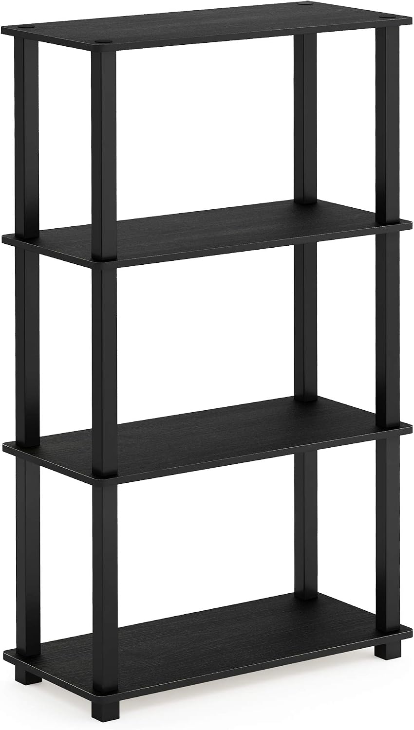 TURN-S-TUBE Toolless 4-Tier Storage Shelves, Book Shelf, Americano