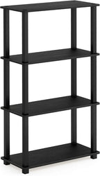 TURN-S-TUBE Toolless 4-Tier Storage Shelves, Book Shelf, Americano