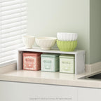 Helena Kitchen Counter Stackable Organizer Shelf, Set of 1, 18-Inch, Marble White