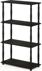 Turn-N-Tube 4-Tier Multipurpose Shelf Display Rack, Classic Tubes, Espresso/Black