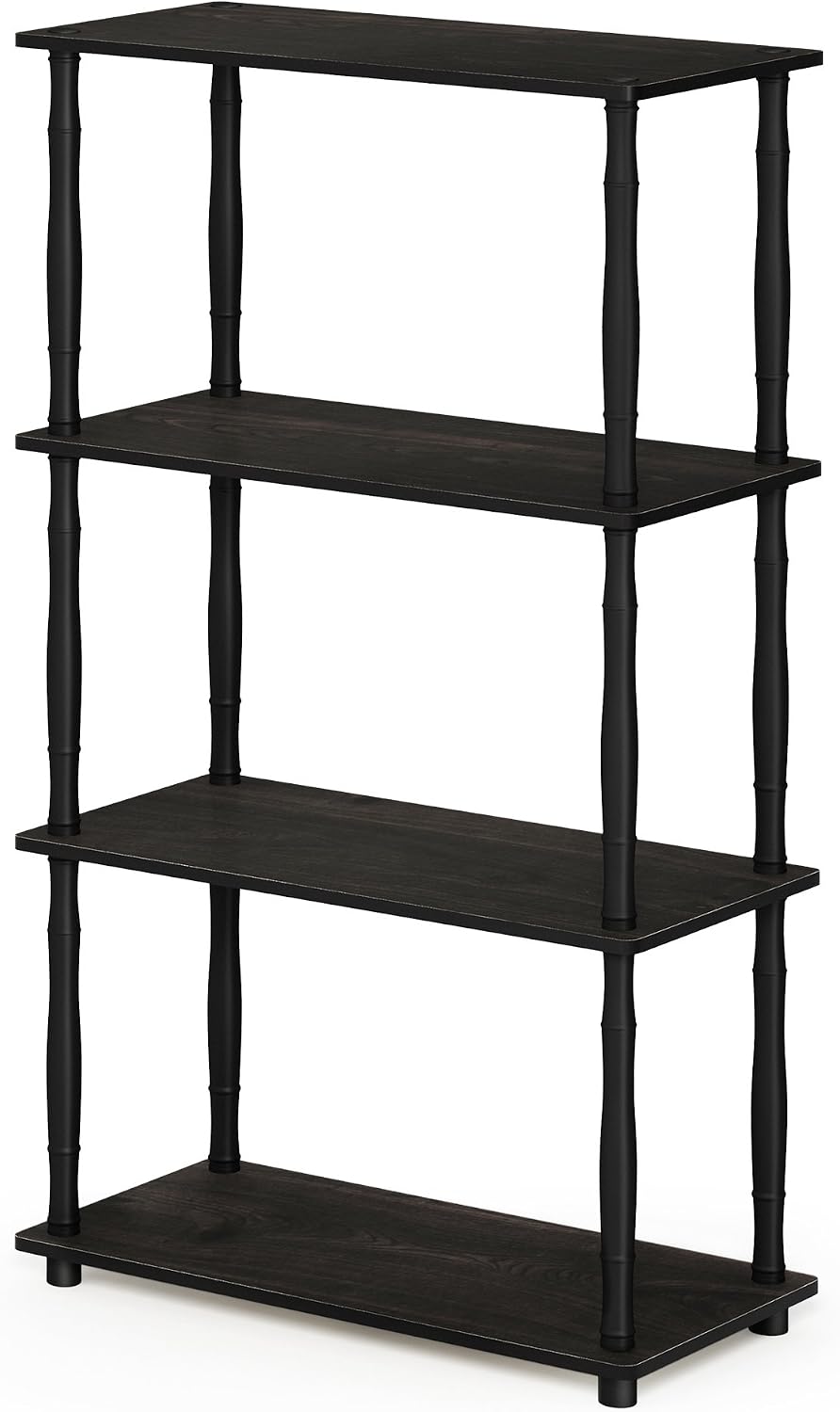 Turn-N-Tube 4-Tier Multipurpose Shelf Display Rack, Classic Tubes, Espresso/Black